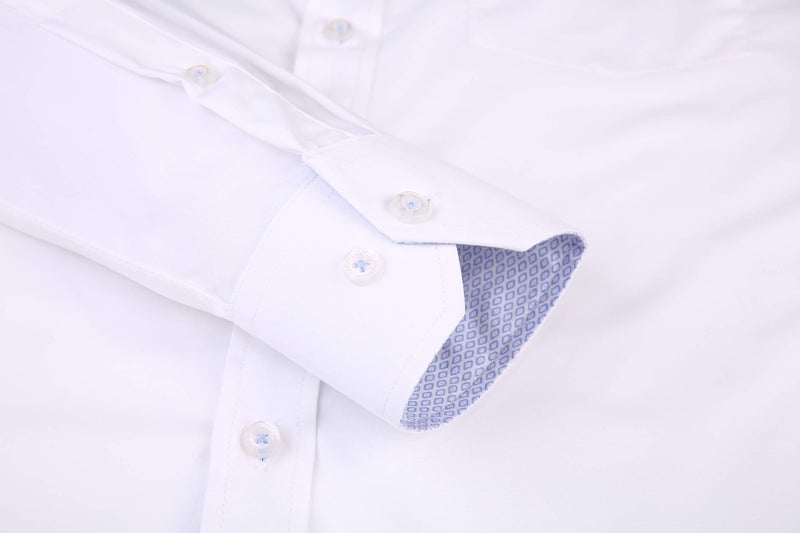 Alex Vando Mens Rayon Dress Shirts Wrinkle Free Regular Fit Stretch Button Down Shirt,White,XL - Image 4